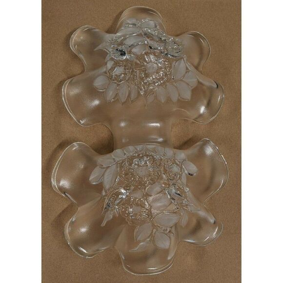 Crystal Clear & Frosted Etched Flowers Double - Picture 3 of 4